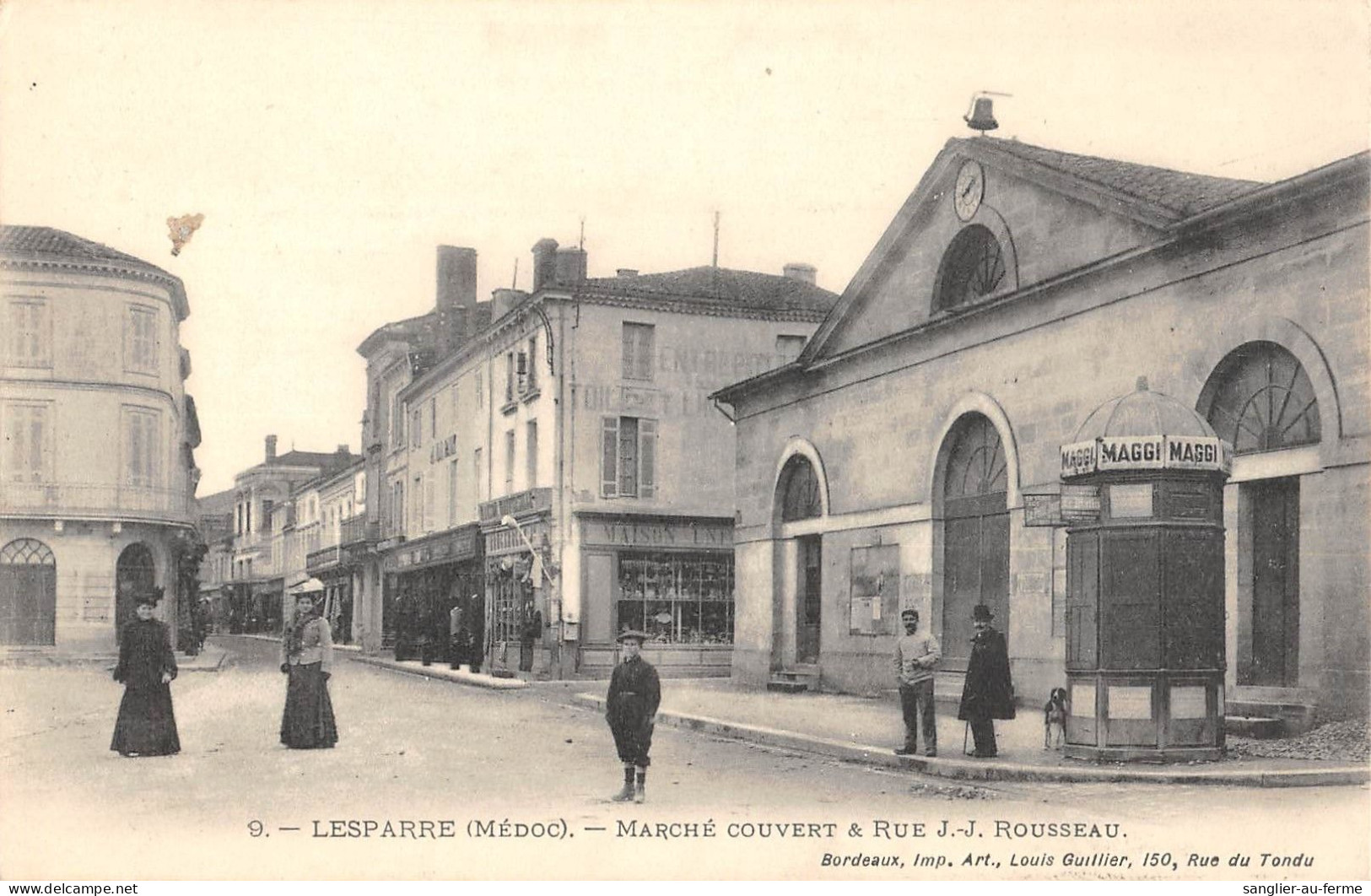 CPA 33 LESPARRE / MARCHE COUVERT / RUE JEAN JACQUES ROUSSEAU - Lesparre Medoc