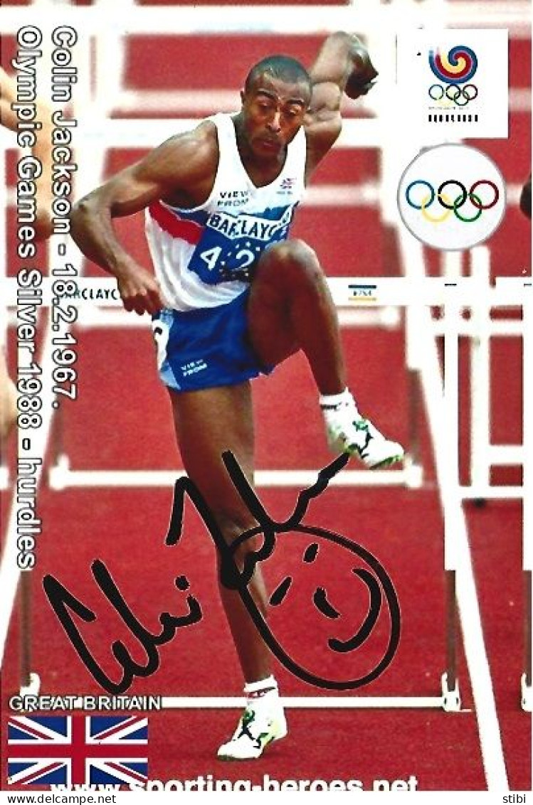 GREAT BRITAIN - ORIG.AUTOGRAPH - COLIN JACKSON - OLYMPIC GAMES SILVER - 110M HURDLES - 1988 SEOUL - Sportief