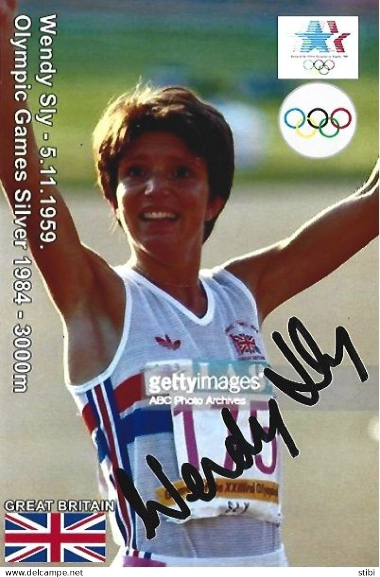 GREAT BRITAIN - ORIG.AUTOGRAPH - WENDY SLY - OLYMPIC GAMES SILVER - 3000M - 1984 LOS ANGELES - Sportief