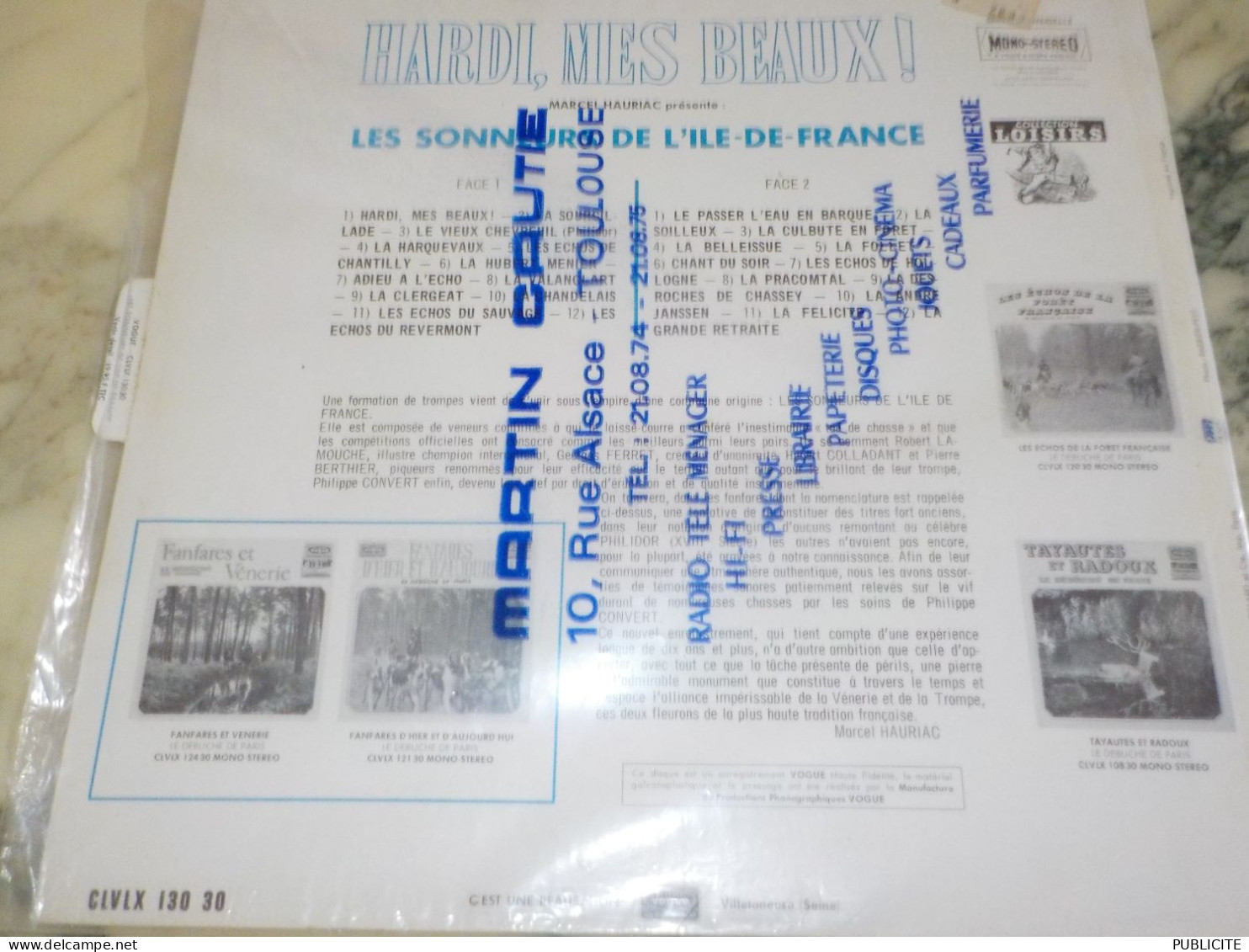 DISQUE 33 TOURS  HARDI MES BEAUX SONNEURS DE L ILE DE FRANCE 1967 - Instrumental