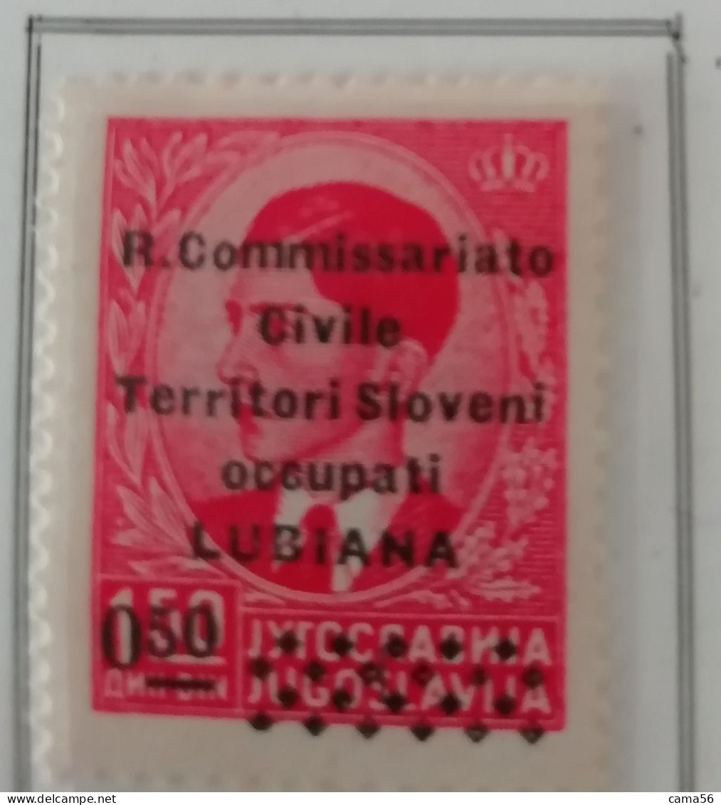 Jugoslavia 1941-45 Lubiana Soprastampato "R. Commissariato Civile Territori Sloveni Occupati" MH - Ljubljana