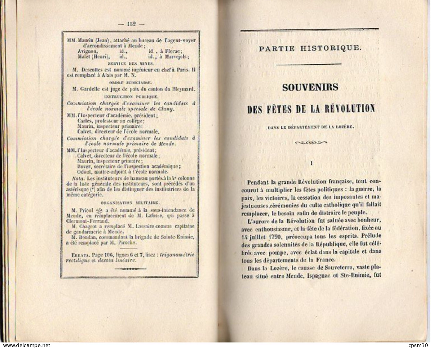 ANNUAIRE - 48 - Département Lozère - Année 1870, Administratif Statistique Historique Et Agricole - Telefonbücher