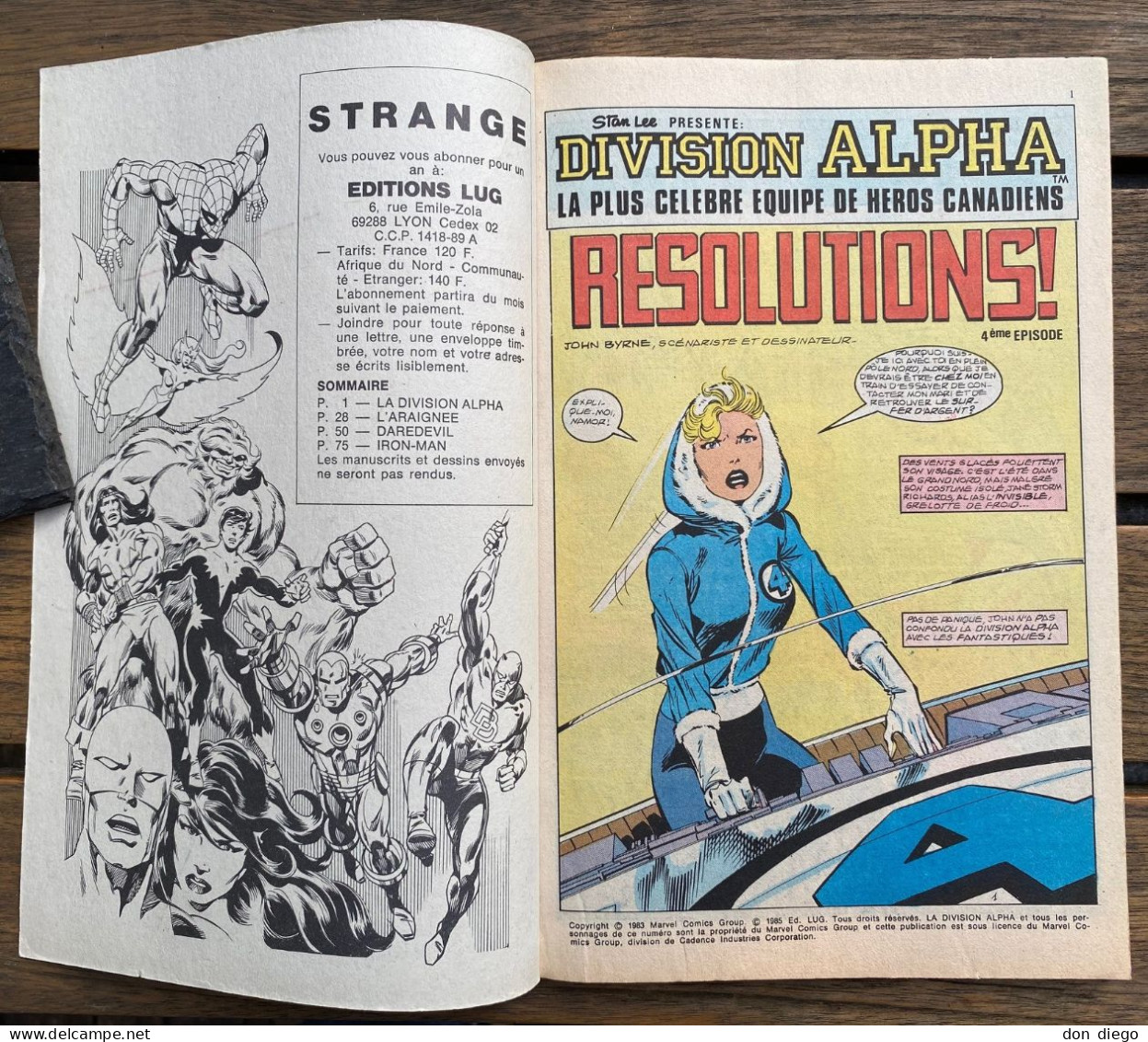 Strange N°183  Mars 1985 Daredevil / Iron Man / L'Araignée / La Division Alpha - Strange