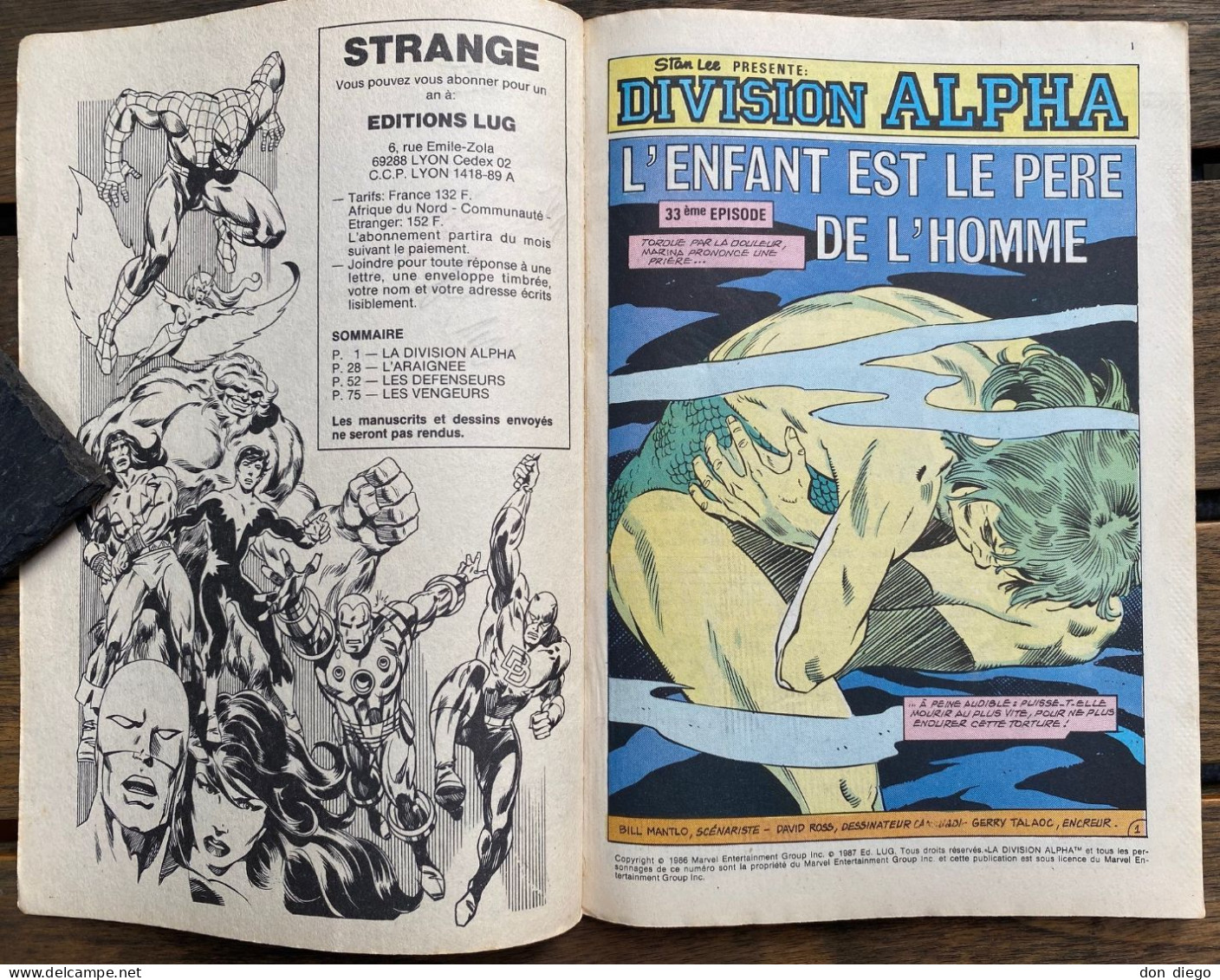 Strange N°213  Septembre 1987 L'Araignée / La Division Alpha / Les Défenseurs / Les Vengeurs - Strange