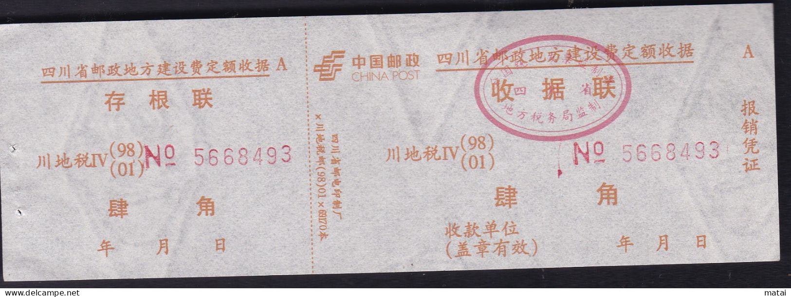 CHINA CHINE CINA  SICHUAN  ADDED CHARGE LABEL (ACL) 0.40 YUAN - Otros & Sin Clasificación