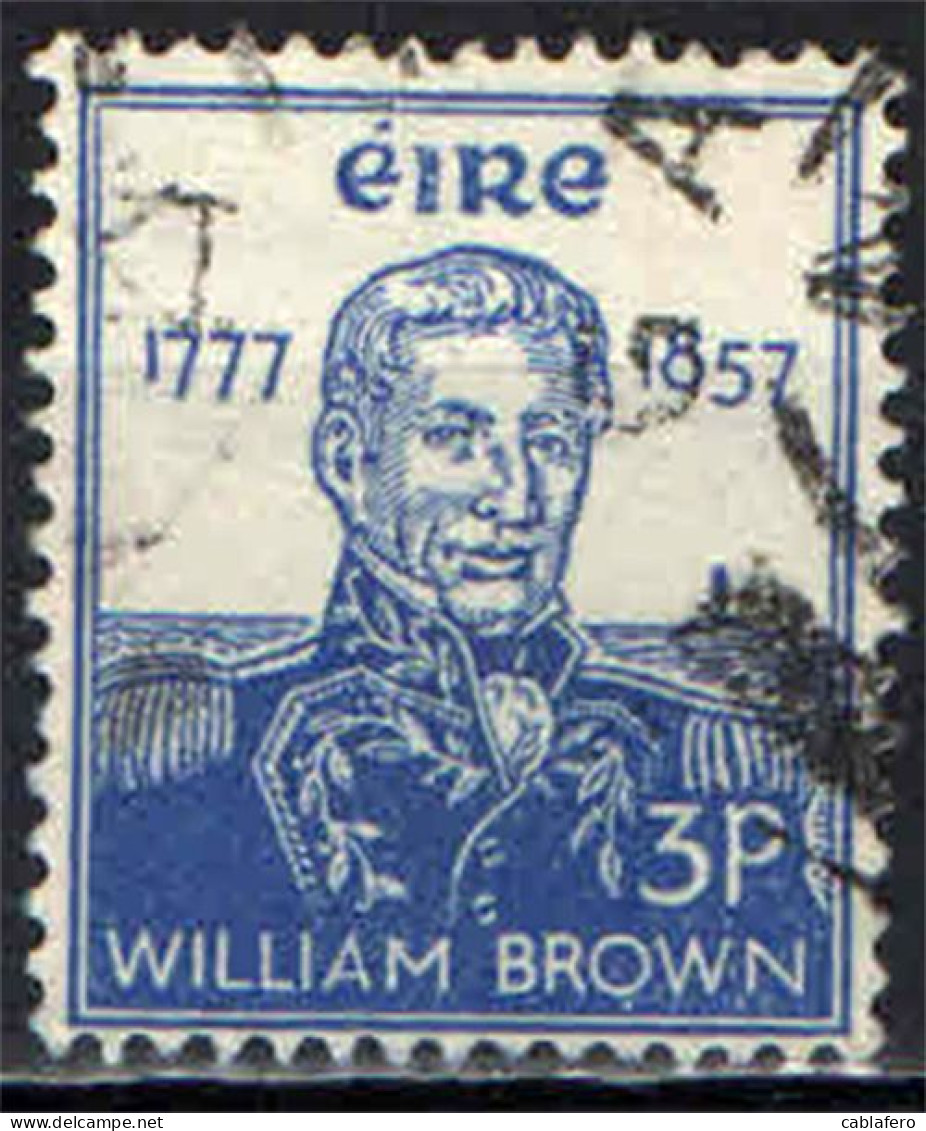 IRLANDA - 1957 - CENTENARIO DELLA MORTE DELL'AMMIRAGLIO ARGENTINO WILLIAM BROWN - USATO - Used Stamps