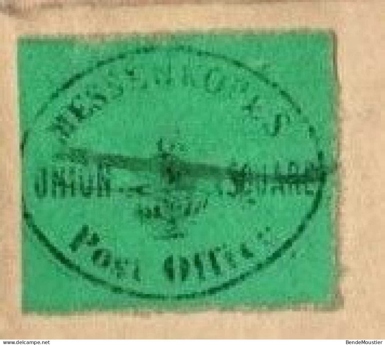 (R122) SCOTT # 106 L1  (L217) - Black On Green - Red Handstamp - Messenkope's Union Square Post Office - 1849. - Lokalausgaben