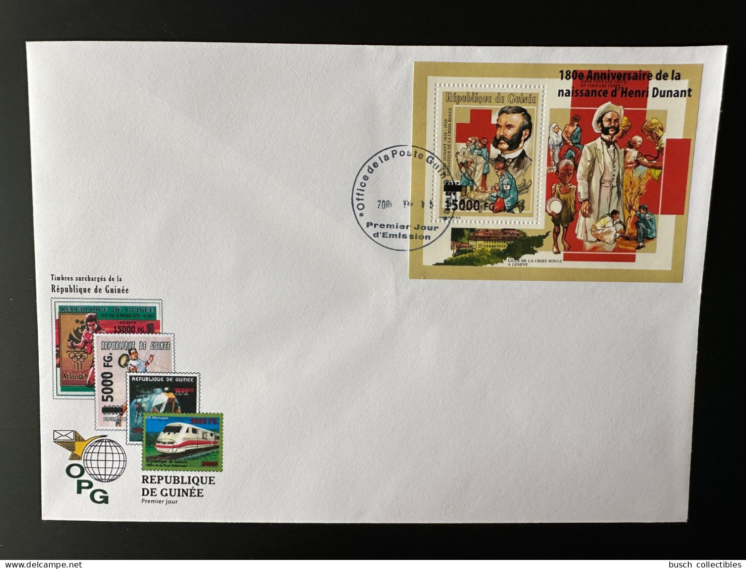 Guinée Guinea 2008 FDC Mi. Bl. 1650 Surchargé Overprint 180e Anniversaire Henri Henry Dunant Red Cross Croix Rouge - Henry Dunant