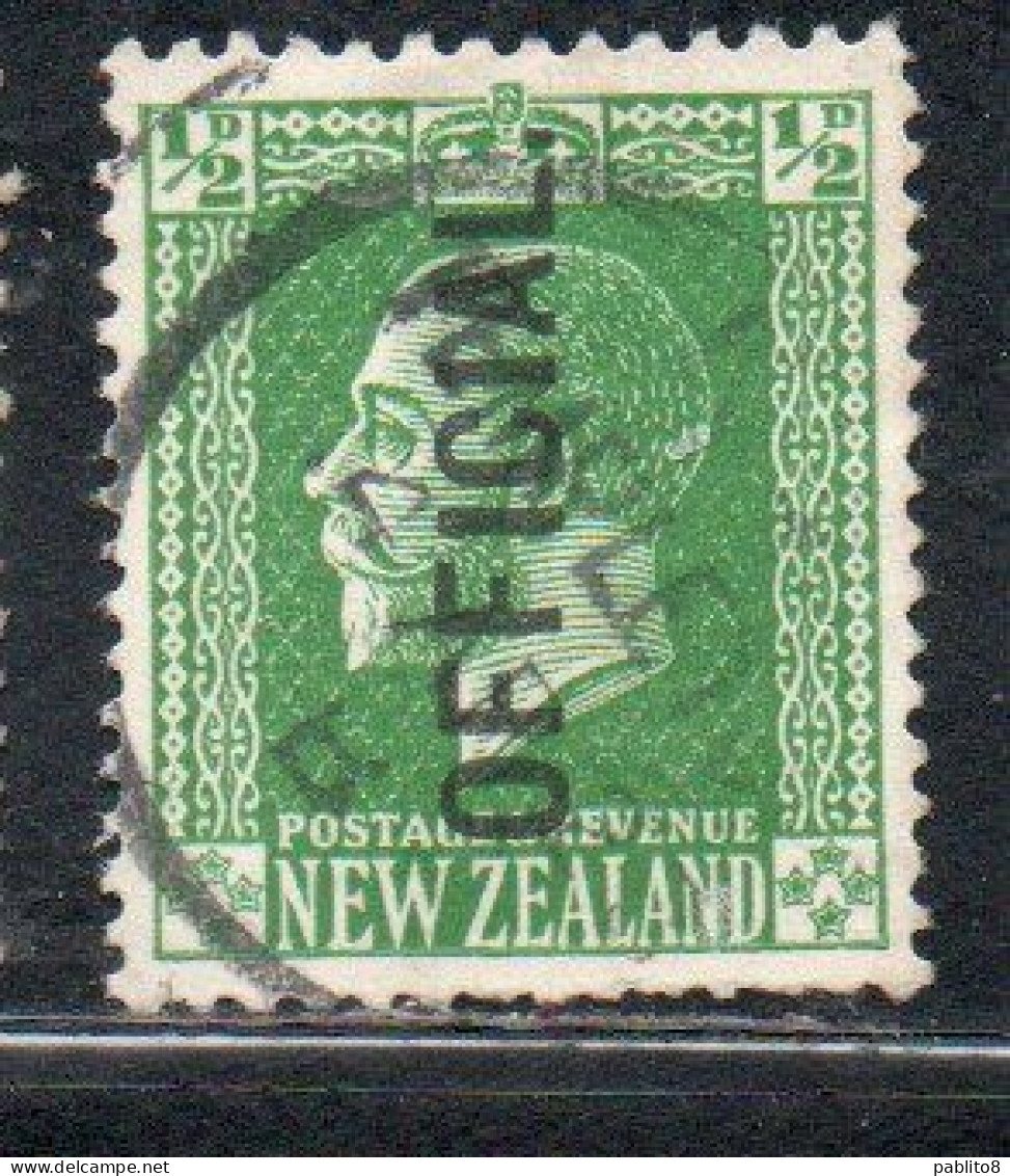 NEW ZEALAND NUOVA ZELANDA 1915 1919 1916 OFFICIAL STAMPS KING GEORGE V 1/2p USATO USED OBLITERE' - Gebraucht