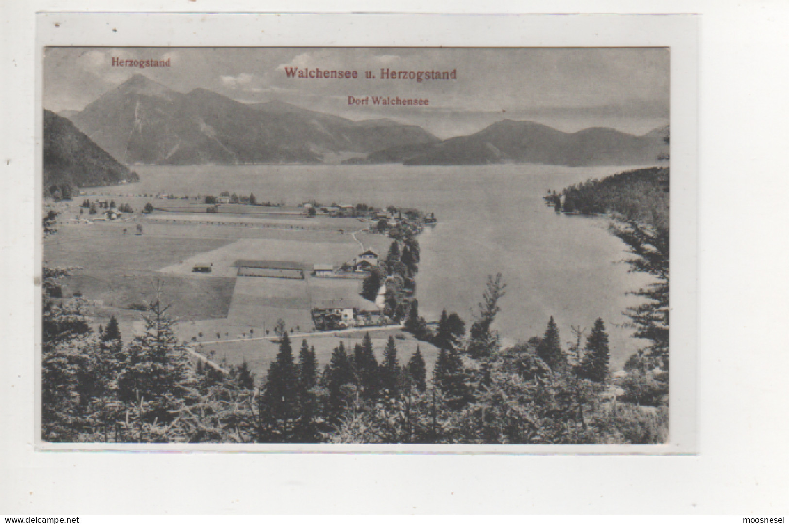 Antike Postkarte Walchensee U. Herzogstand Dorf Walchensee Von 1921 - Windischeschenbach