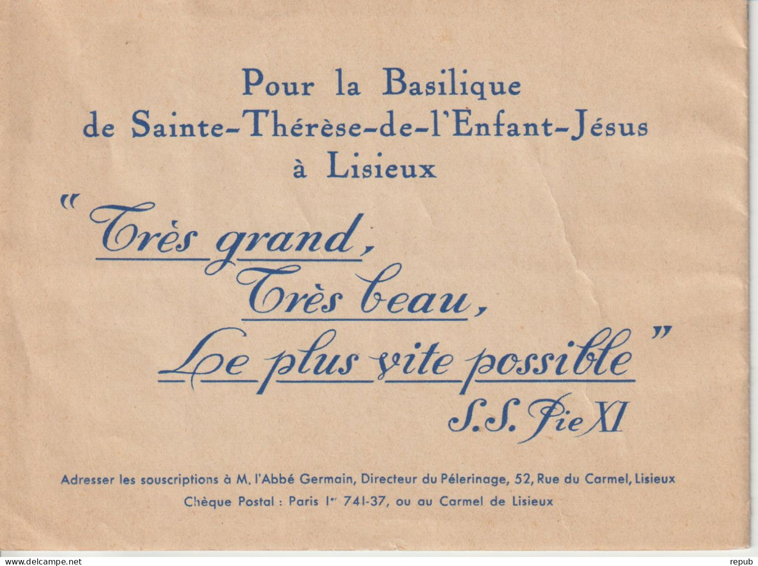 France Carnet Complet De 20 Vignettes Sainte Thérèse De Lisieux Bon état - Other & Unclassified