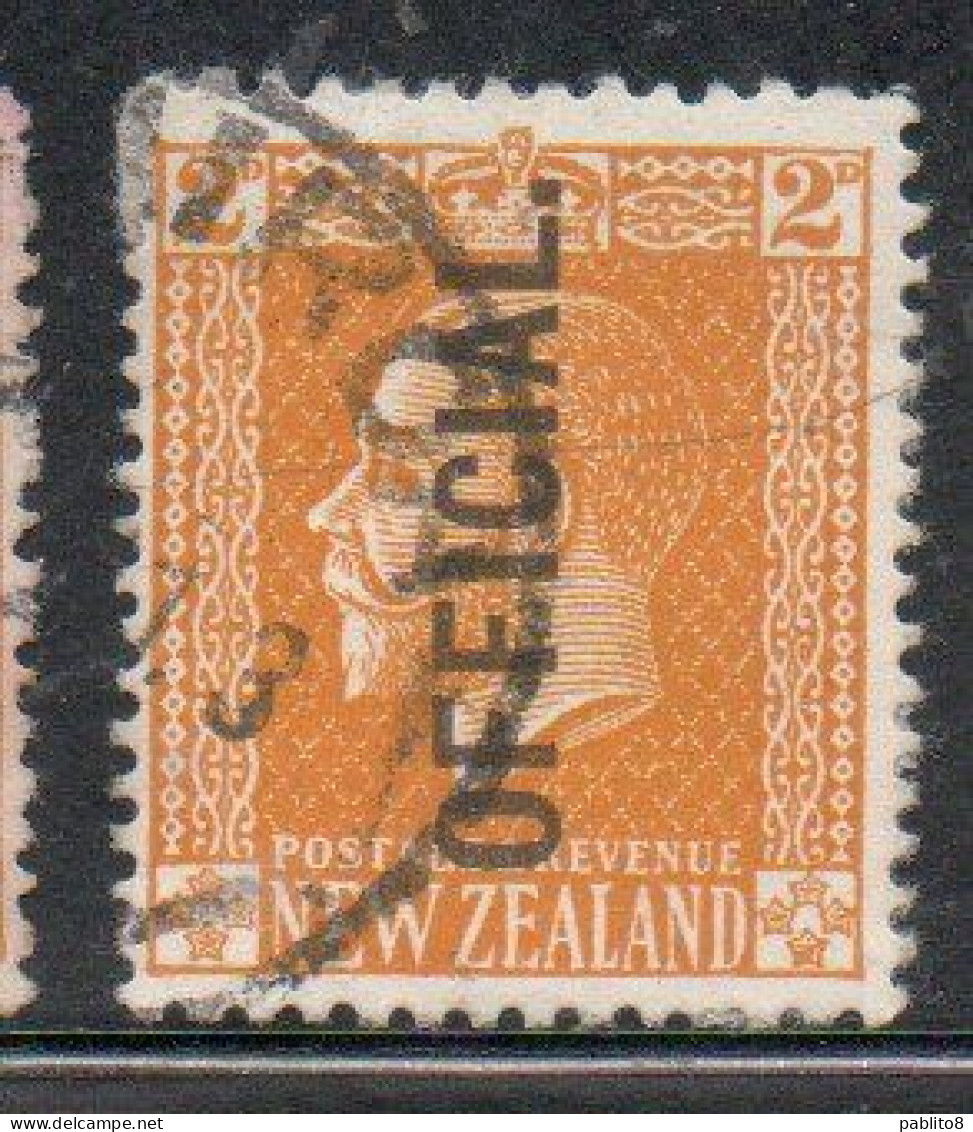 NEW ZEALAND NUOVA ZELANDA  1915 1919 1917 OFFICIAL STAMPS KING GEORGE V 2p USATO USED OBLITERE' - Used Stamps