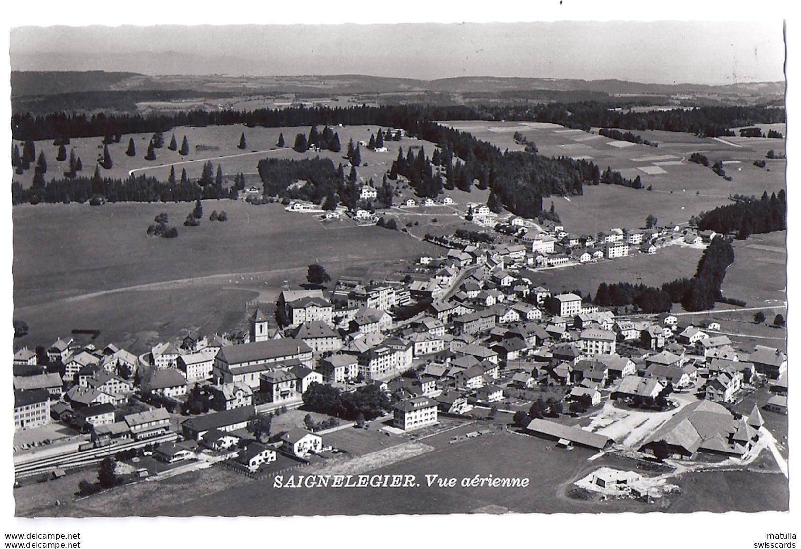 SAIGNELÉGIER: Vue Aérienne Avec Gare/train 1964 - Saignelégier