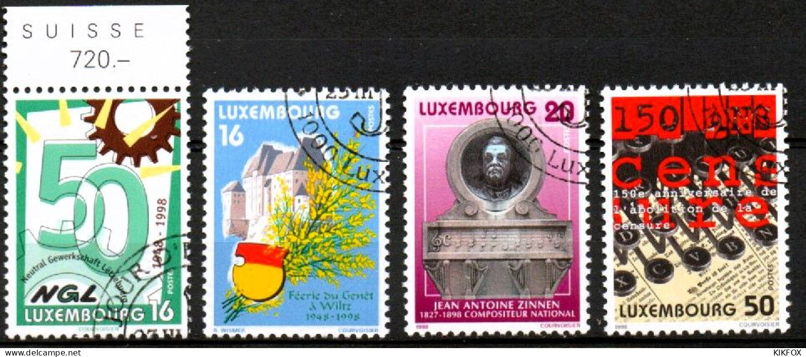 Luxembourg, Luxemburg, 1998, MI 1442 - 1445, YT 1392 - 1395, JAHRESEREIGNISSE,  GESTEMPELT,  OBLITERE - Gebruikt