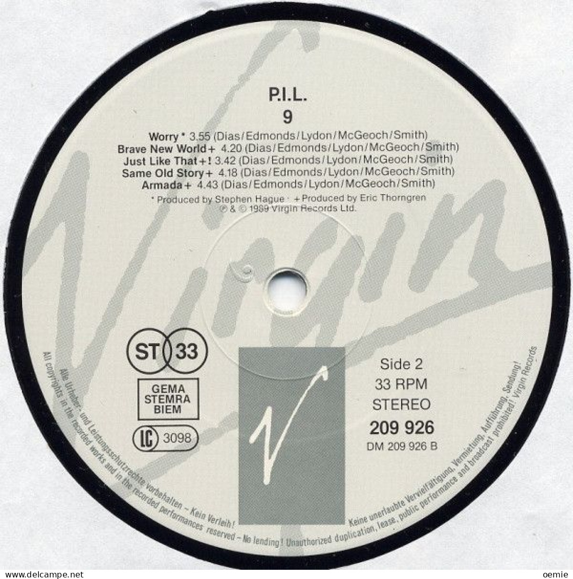 PUBLIC IMAGE LTD 9 - Andere - Engelstalig