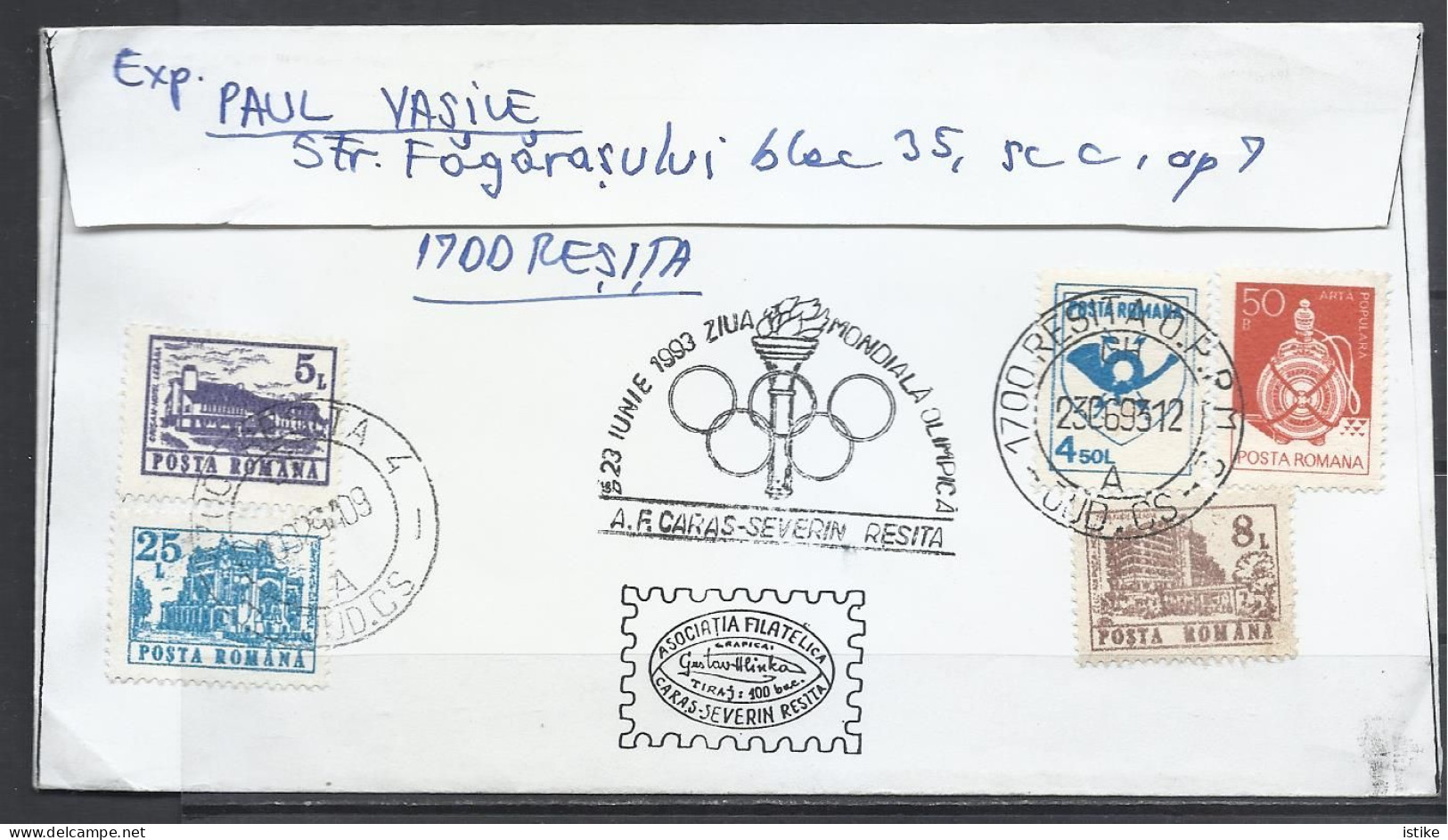 Romania, Soccer, World Olympic Day, Resita, 1993-94. - Lettres & Documents