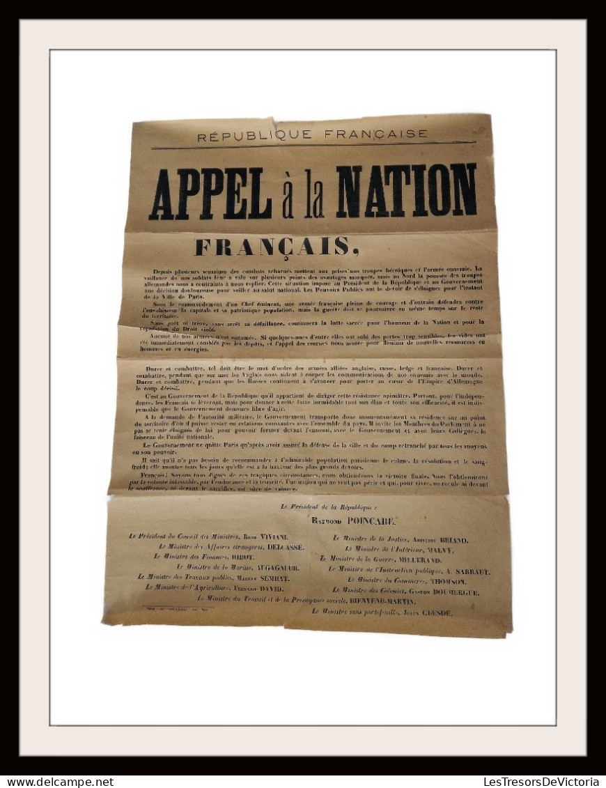 Guerre 1914-1918: Appel à La Nation - Grande Affiche #AffairesConclues - Afiches