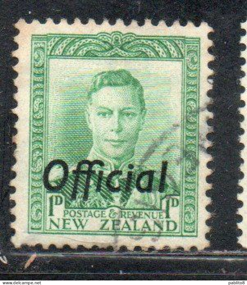 NEW ZEALAND NUOVA ZELANDA 1941 OFFICIAL STAMPS KING GEORGE VI OVERPRINTED 1p USED USATO OBLITERE' - Gebraucht