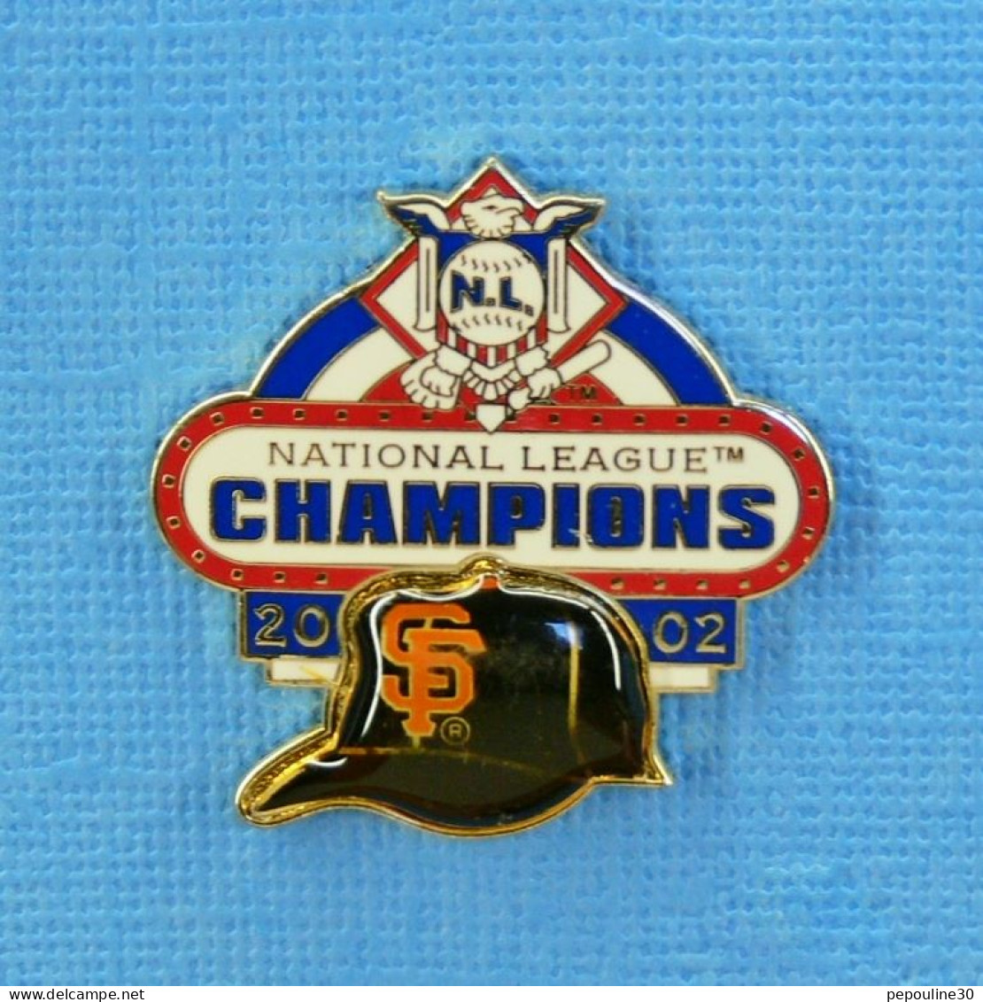1 PIN'S // ** BASEBALL / NL - NATIONAL LEAGUE™ / CHAMPIONS " SAN FRANCISCO " 2002 ** . (Peter David  MLBP 2002) - Baseball