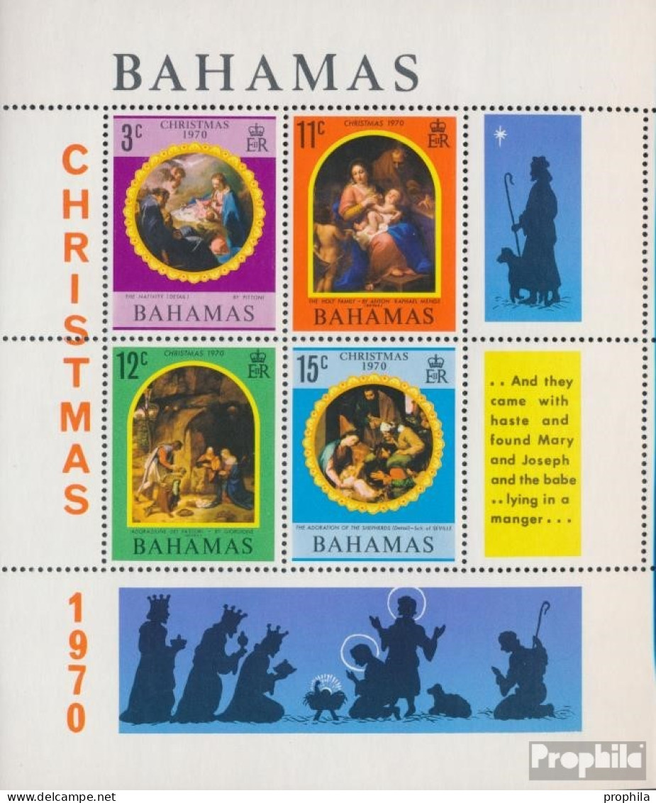 Bahamas Block3 (kompl.Ausg.) Postfrisch 1970 Weihnachten - Autres & Non Classés