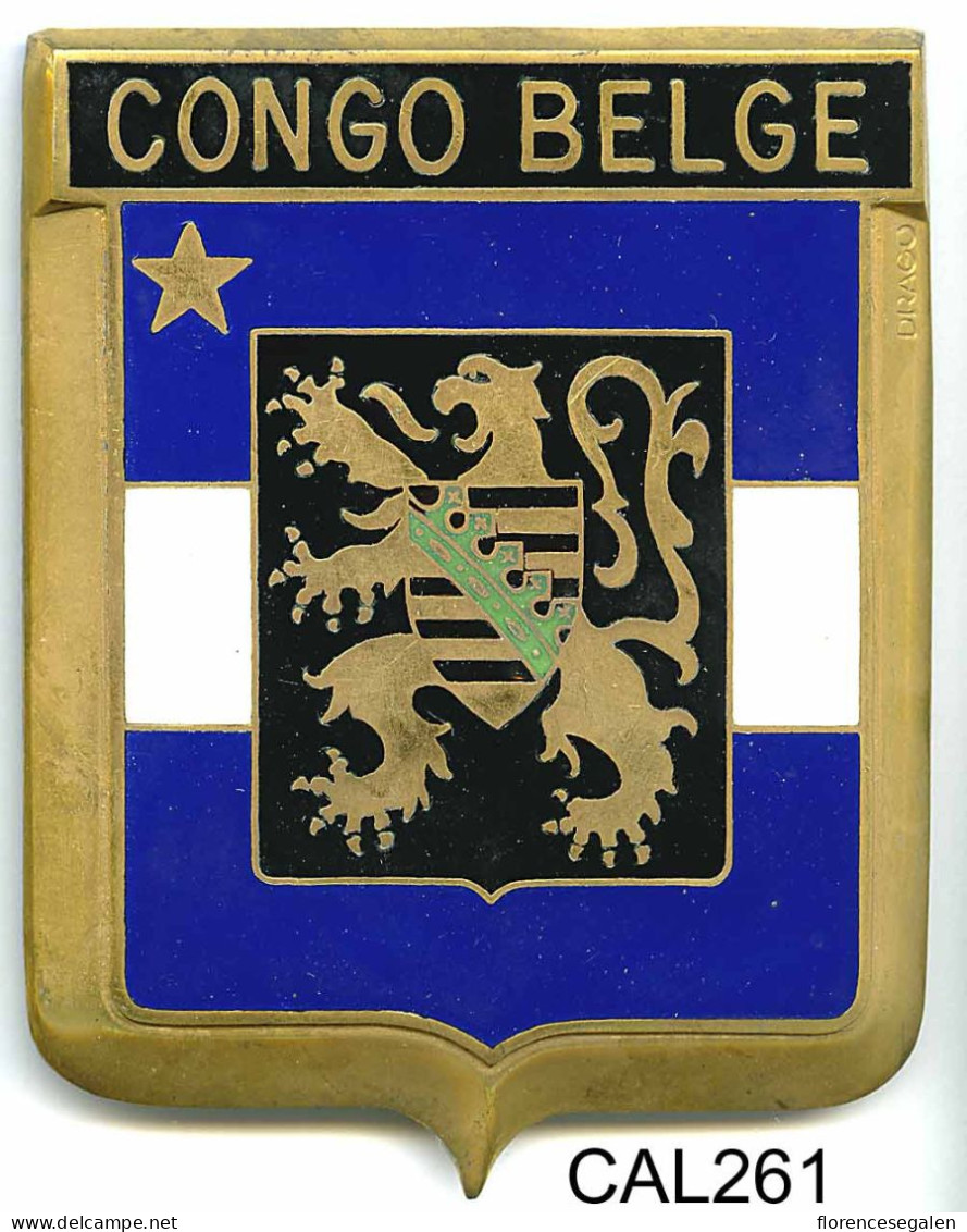 CAL261 - PLAQUE CALANDRE AUTO - CONGO BELGE - Plaques émaillées (après 1960)