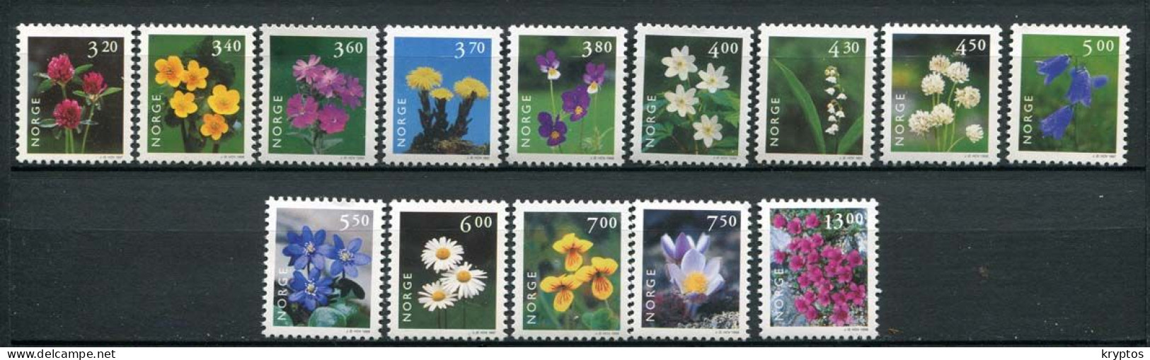 Norway.  Flowers. 14 Stamps. ALL MINT** - Collezioni