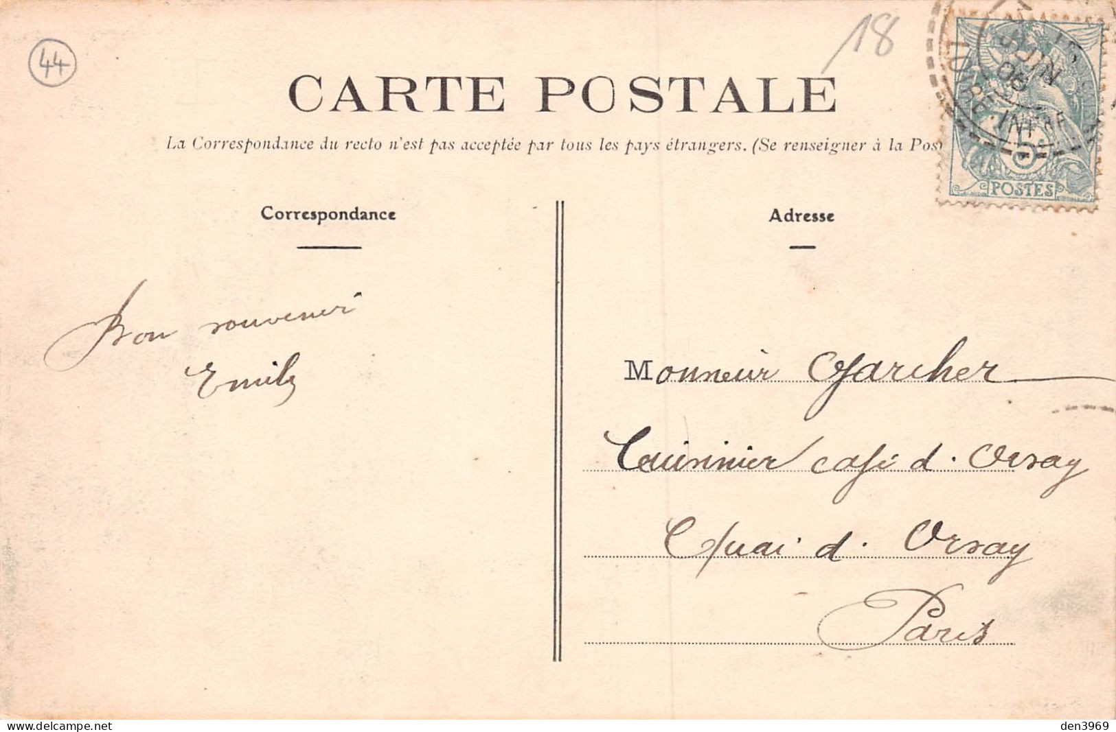 Le GAVRE (Loire-Atlantique) - La Grande Rue - Hôtel De La Croix Blanche C. Lecoq - Voyagé 1906 (2 Scans) - Le Gavre