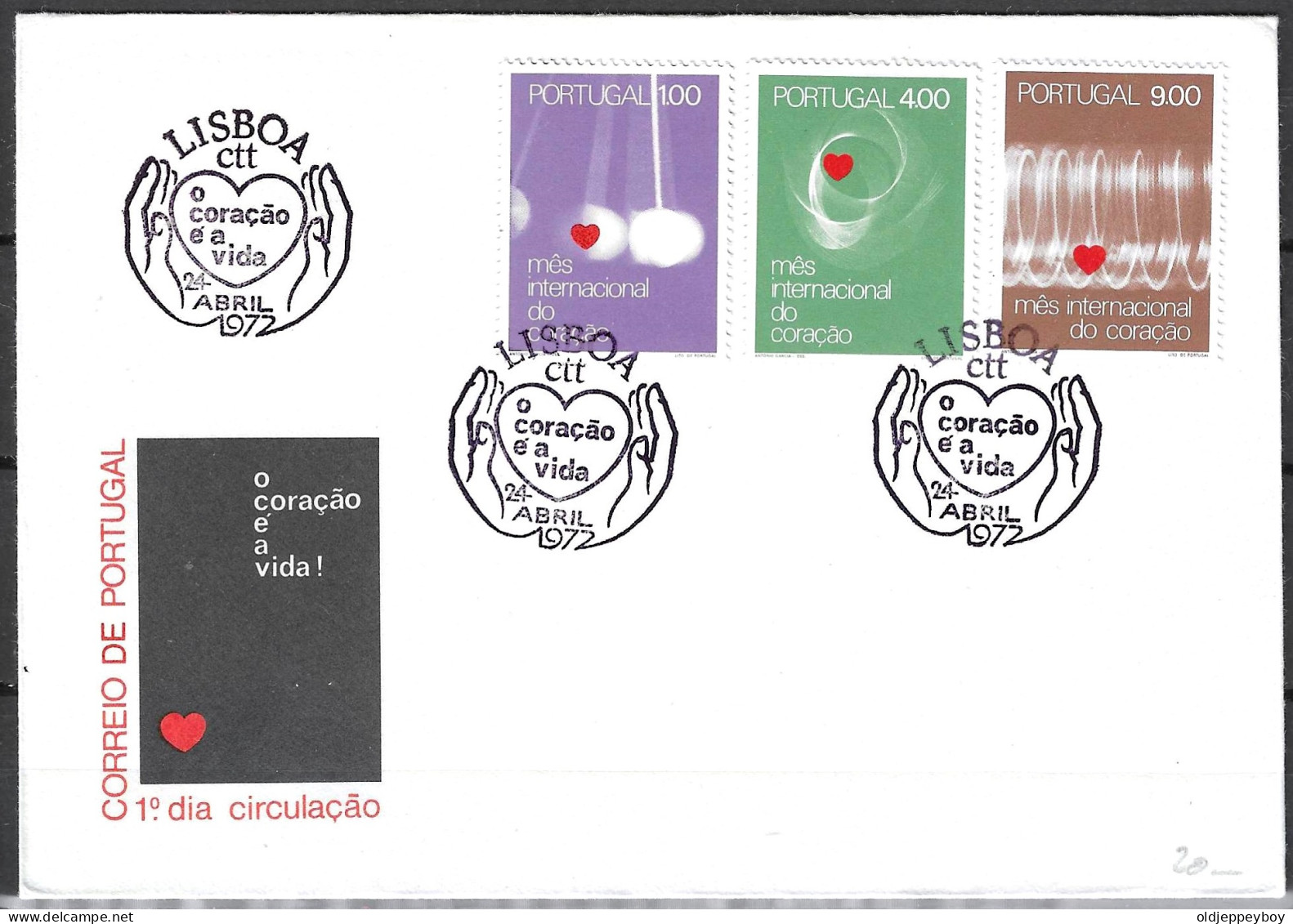 Portugal - FDC - O Coracao E A Vida! 24TH APRIL 1972 FDC "THE HEART IS LIFE" - Storia Postale