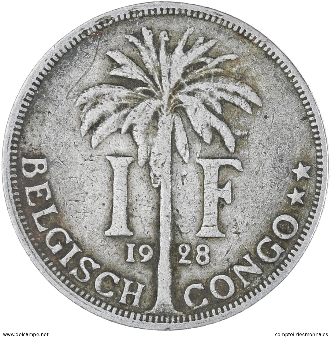 Monnaie, Congo Belge, Franc, 1928, TTB, Cupro-nickel, KM:21 - 1910-1934: Albert I.