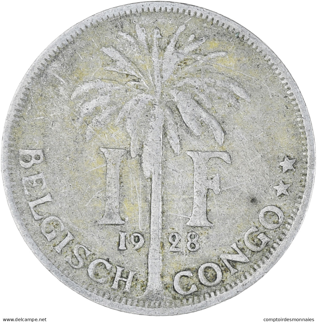 Monnaie, Congo Belge, Franc, 1928, TTB, Cupro-nickel, KM:21 - 1910-1934: Albert I.