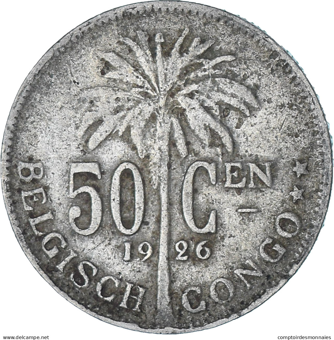 Monnaie, Congo Belge, 50 Centimes, 1926, TB, Cupro-nickel, KM:23 - 1910-1934: Albert I.