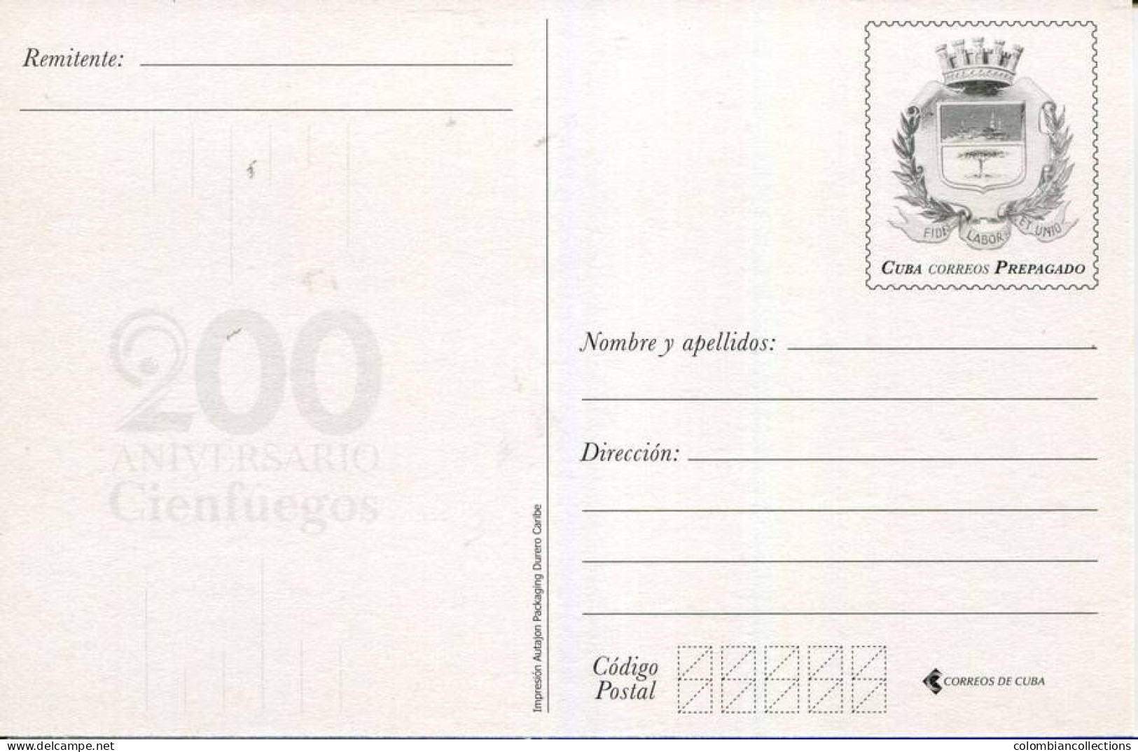 Lote PEP1470, Cuba, Entero Postal, Stationery, Aniversario 200 De Cienfuegos, 17-26, Cascada Del El Nicho, Waterfall - Maximumkarten