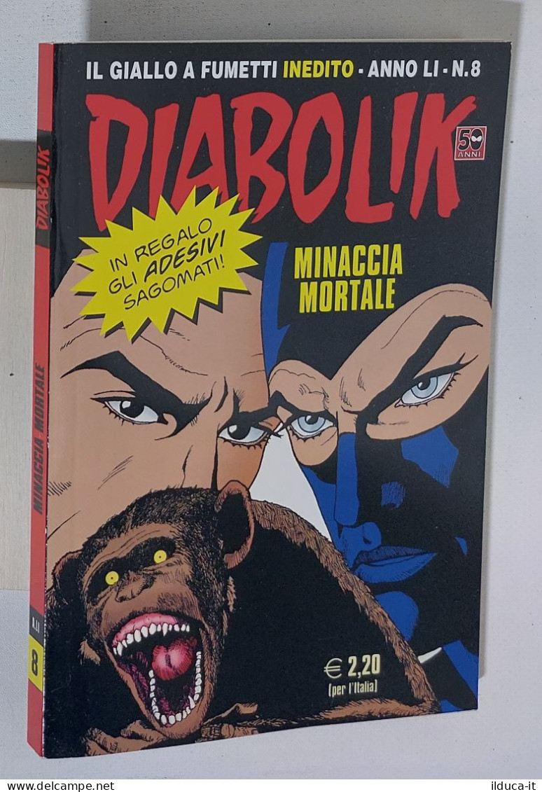 44137 DIABOLIK - A. LI Nr 8 - Minaccia Mortale + Adesivi - Diabolik