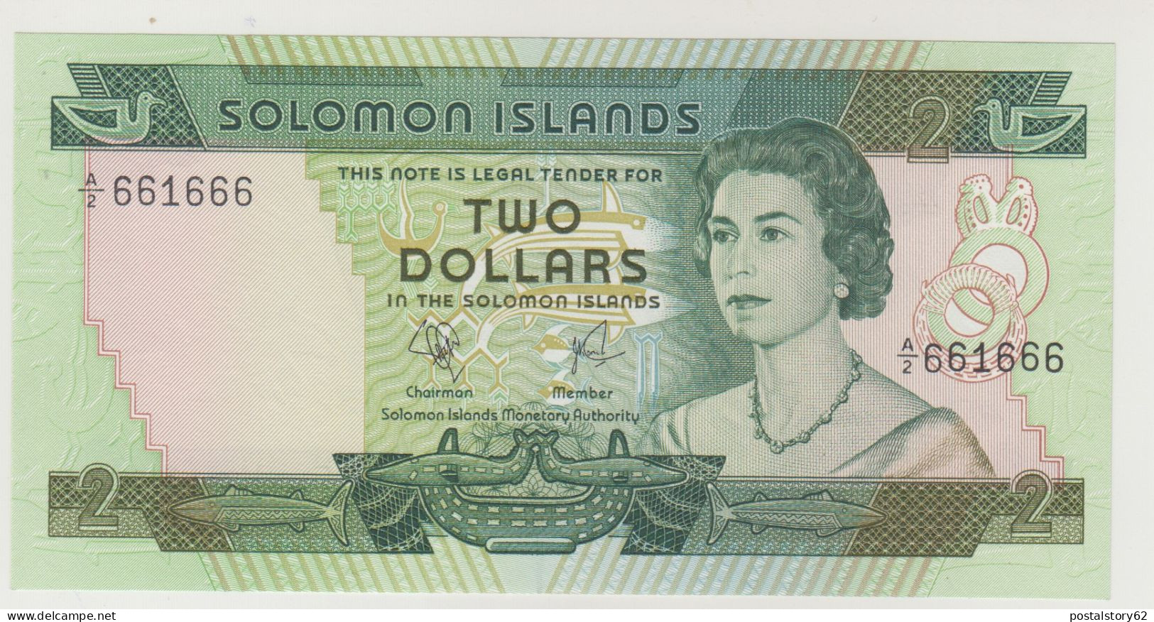 Solomon Islands Banconota Two Dollars 1977 FDS Pick 5A - Salomonseilanden