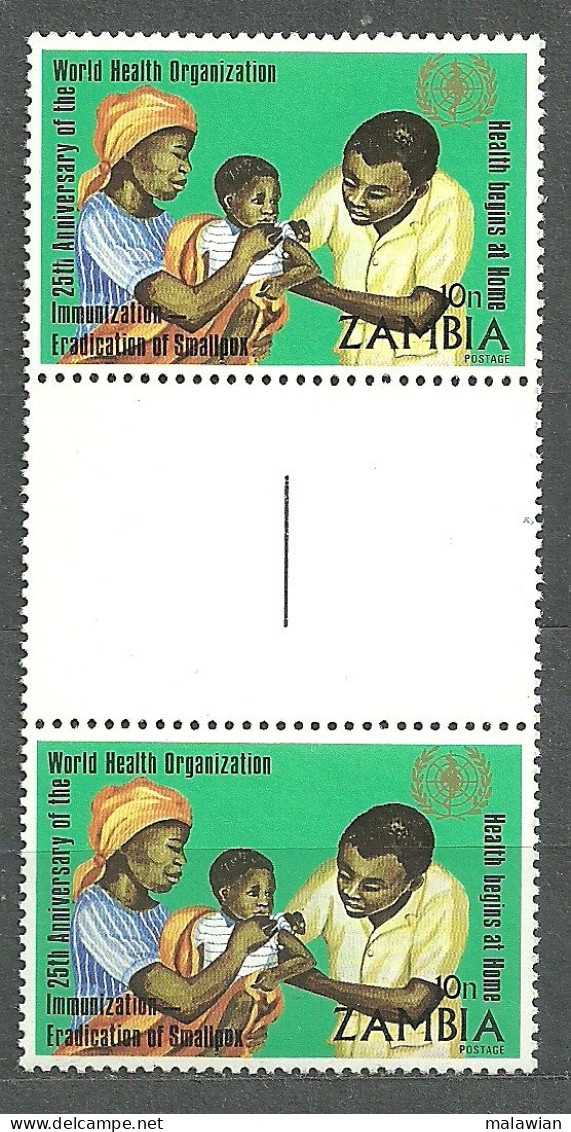 Zambia, 1973 (#113m), 25th Anniversary WHO Mother Child Nursing Nutrition Fruits Immonization Food Baby Medicine - OMS