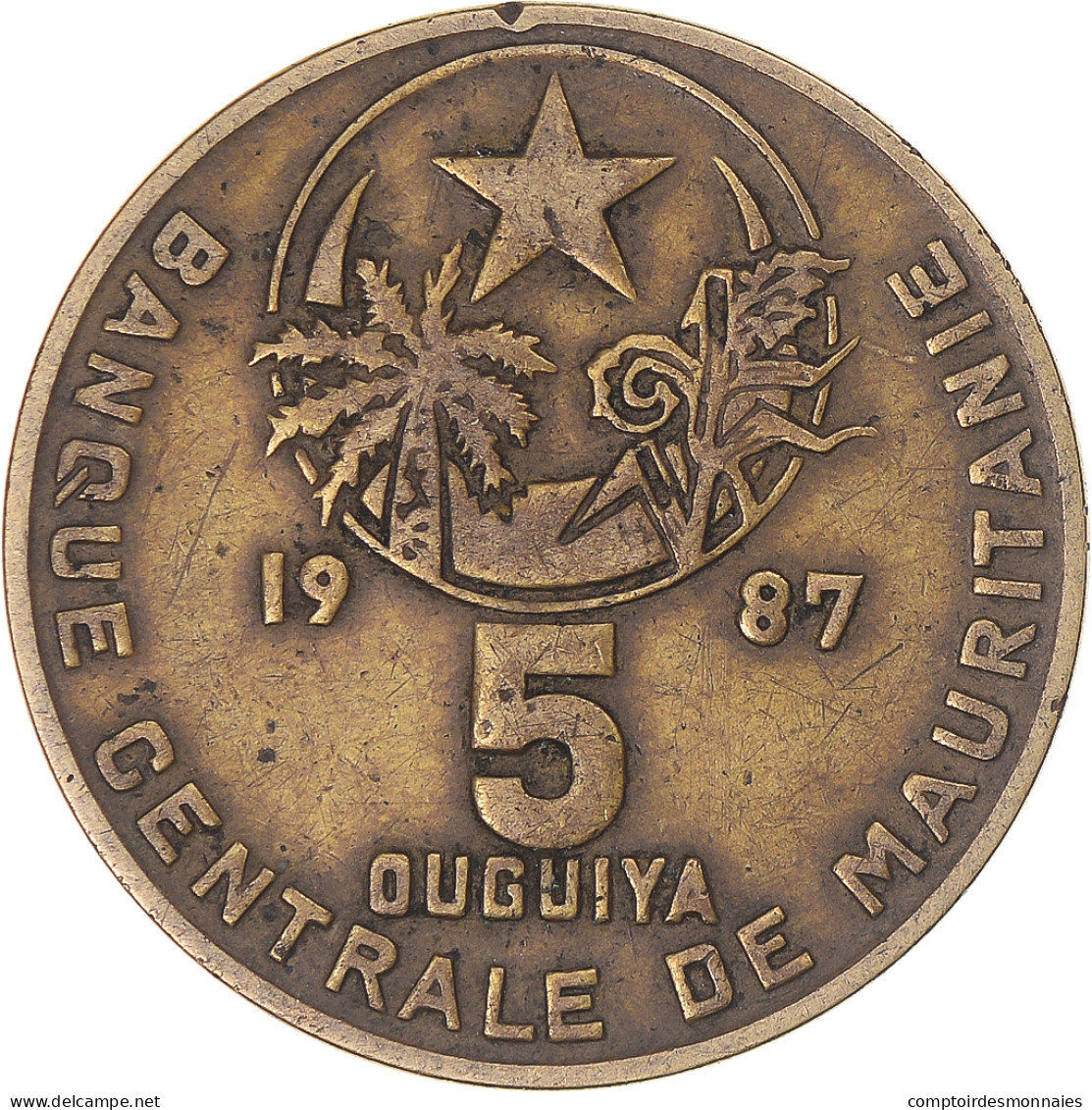 Monnaie, Mauritanie, 5 Ouguiya, 1987 - Mauritius