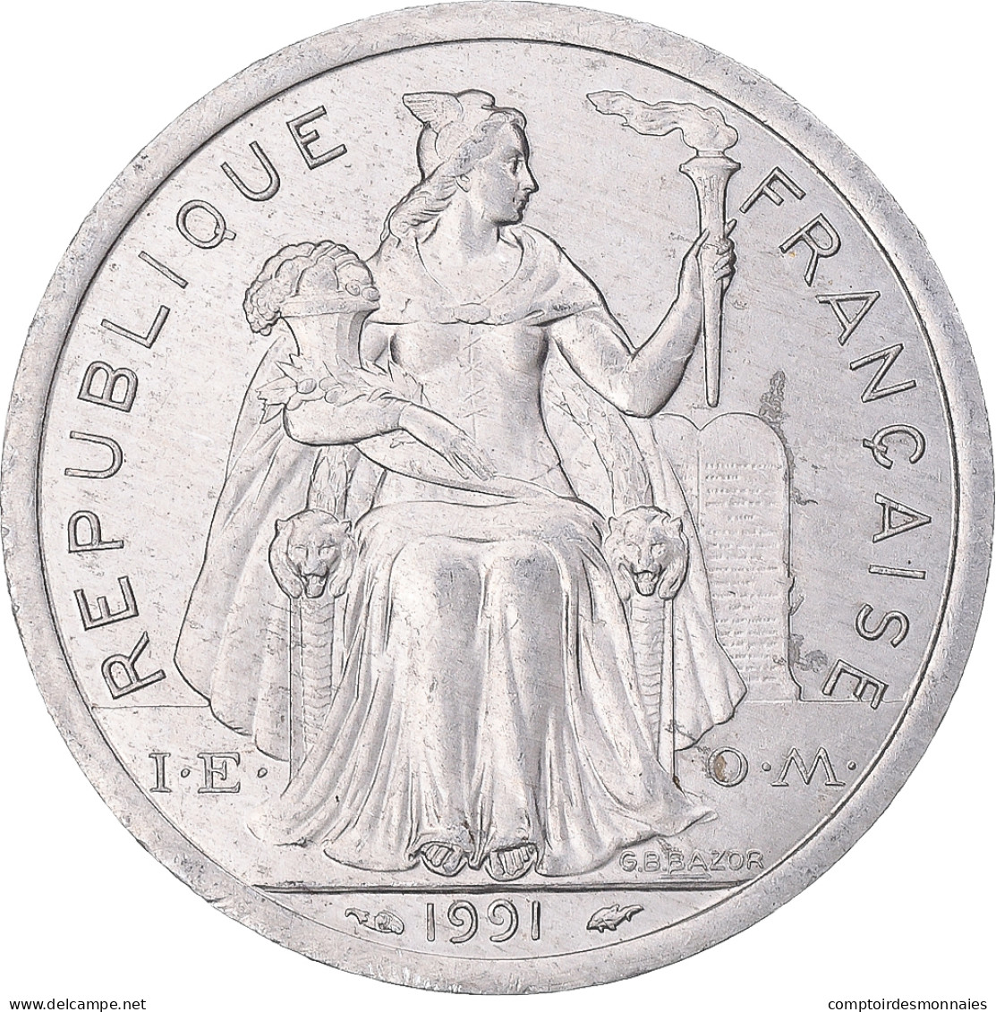 Monnaie, Nouvelle-Calédonie, 2 Francs, 1991 - Nouvelle-Calédonie