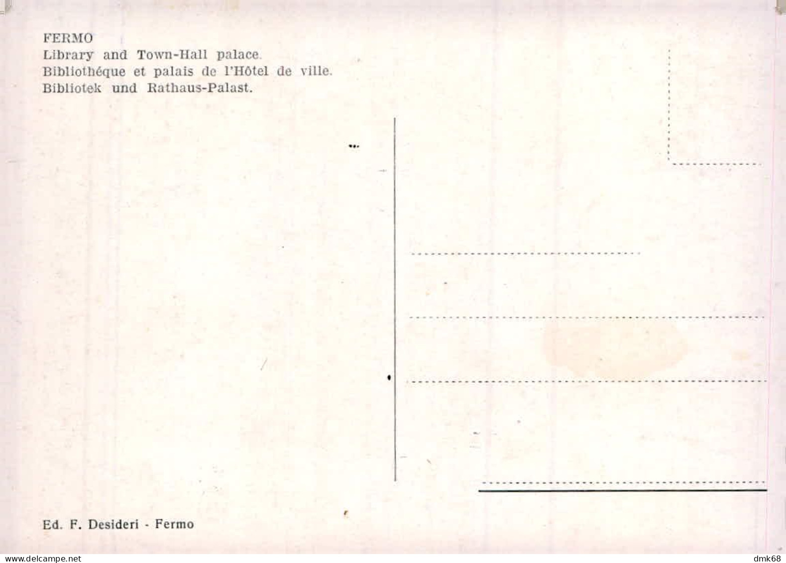 FERMO - PALAZZO COMUNALE - EDIZIONE DESIDERI / AUTO  -1950s ( 17938 ) - Fermo