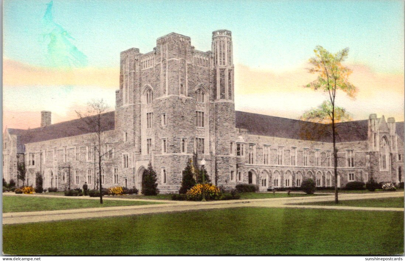 North Carolina Durham Duke University The Union Building Handcolored Albertype - Durham