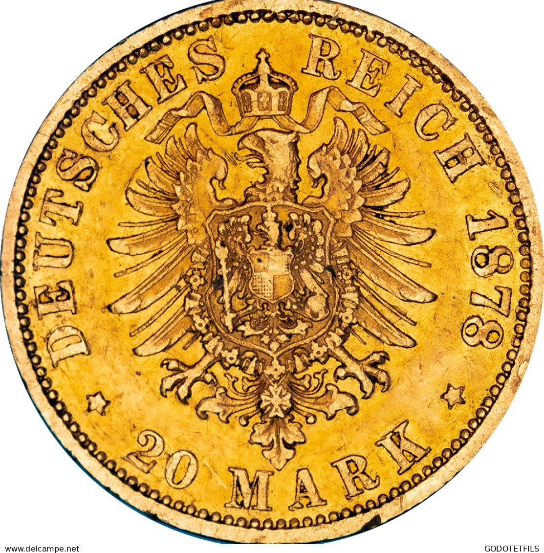 Allemagne-Ville Libre DHambourg 20 Mark 1878 Hambourg - 5, 10 & 20 Mark Or