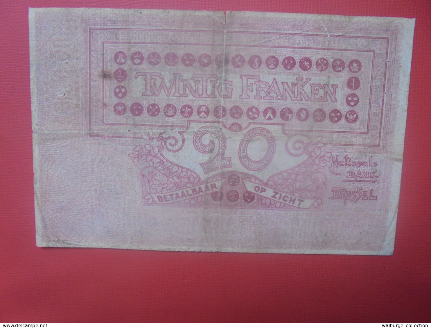 BELGIQUE 20 Francs 1912 Circuler (B.18) - 5-10-20-25 Frank
