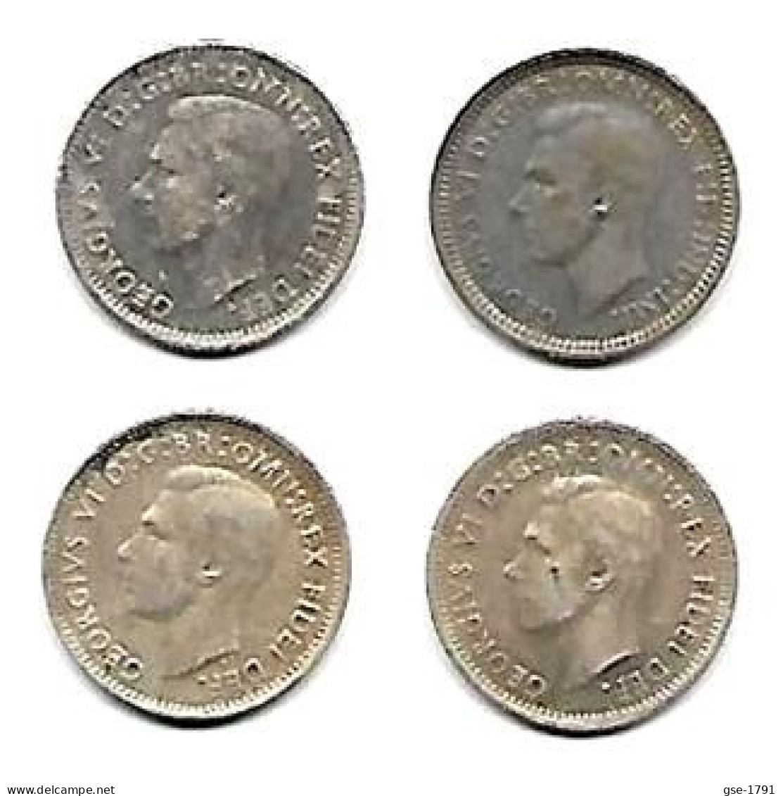 AUSTRALIE  Georges VI  3 Pence  Lot De 4 Argent     1948m-1949m-1950m-1951m-  TB - Non Classés