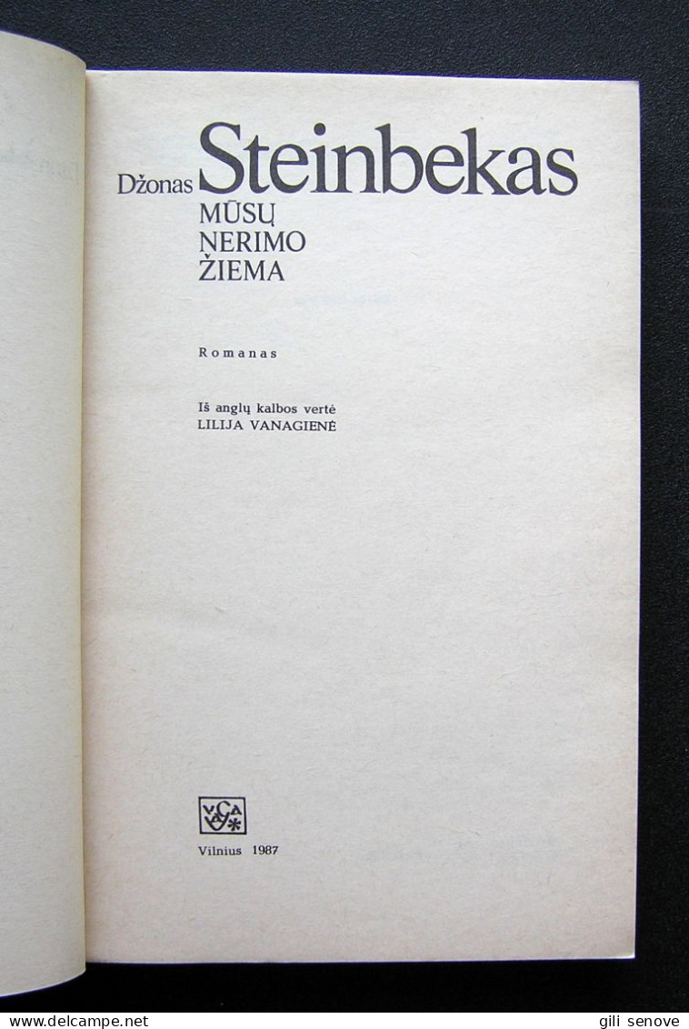 Lithuanian Book / Mūsų Nerimo žiema John Steinbeck 1987 - Romans