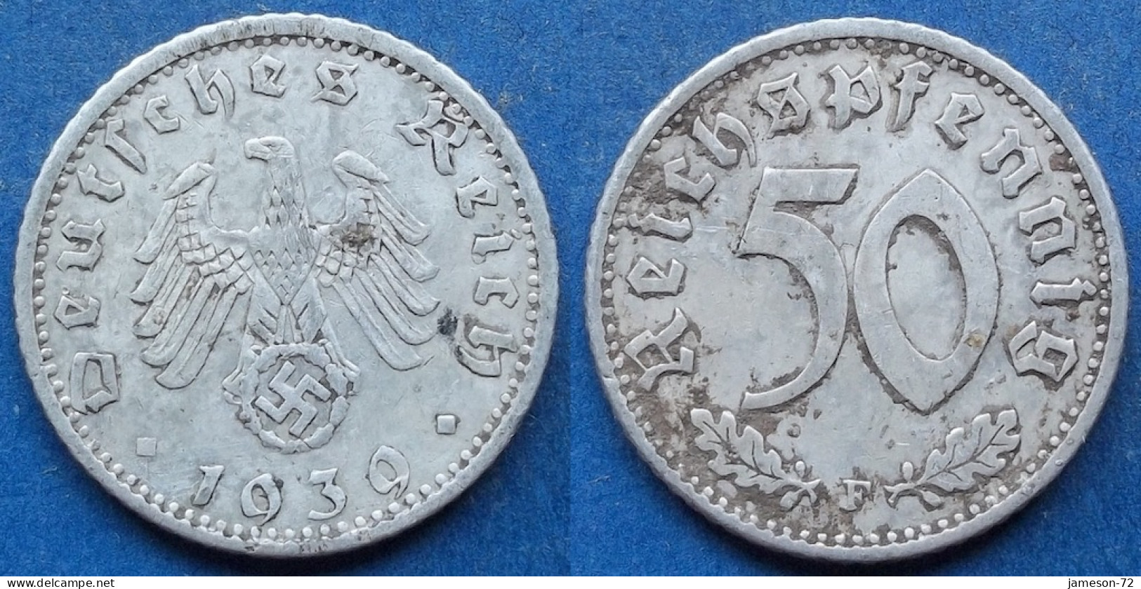 GERMANY - 50 Reichspfennig 1939 F KM# 96 III Reich (1933-1945) - Edelweiss Coins - 50 Reichspfennig