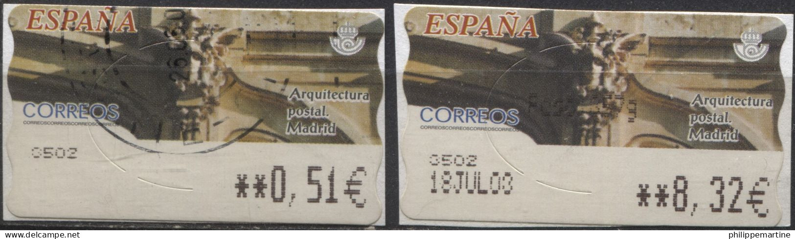 Espagne 2002 - Timbre De Distributeur YT 75 (2/3) (o) Sur Fragment - Servizi