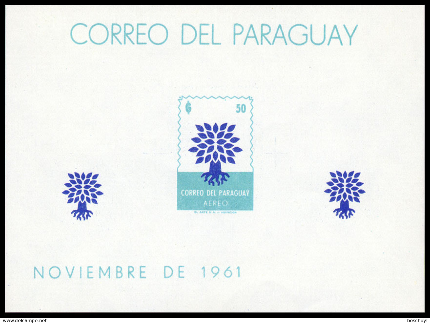 Paraguay, 1961, World Refugee Year, WRY, United Nations, MNH, Michel Block 11 - Vluchtelingen