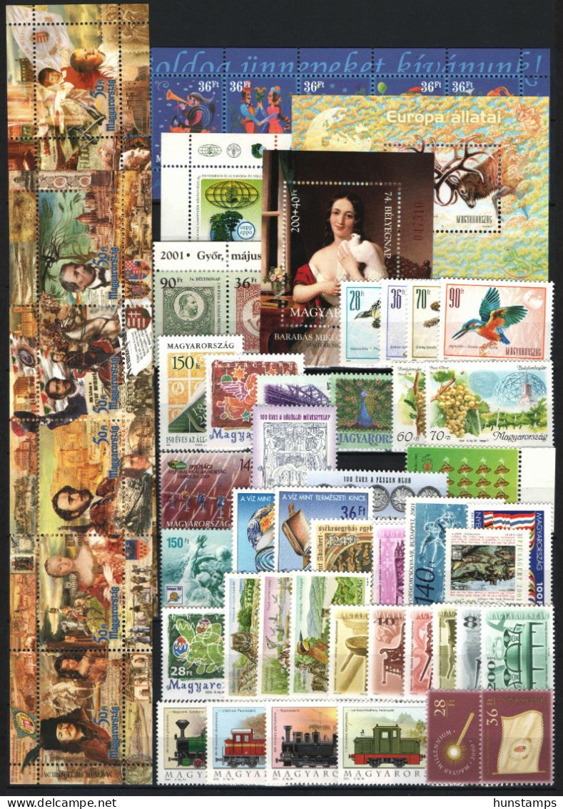 Hungary 2001. Full Year Set With Blocks MNH (**) - Volledig Jaar