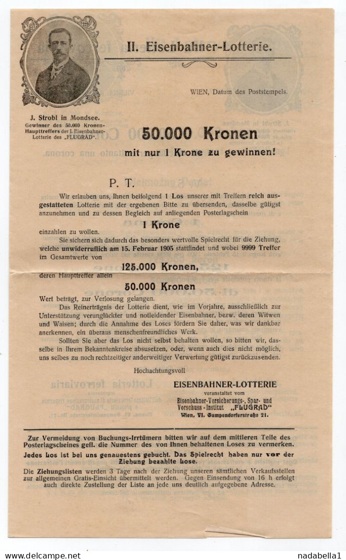 1904. AUSTRIA,VIENNA,RAILWAY LOTTERY BROCHURE IN 4 LANGUAGES,23 X 14.5 Cm - Österreich