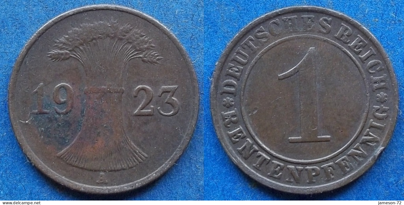 GERMANY - 1 Rentenpfennig 1923 A KM# 30 Weimar Republic Rentenmark Coinage (1923-1929) - Edelweiss Coins - 1 Rentenpfennig & 1 Reichspfennig