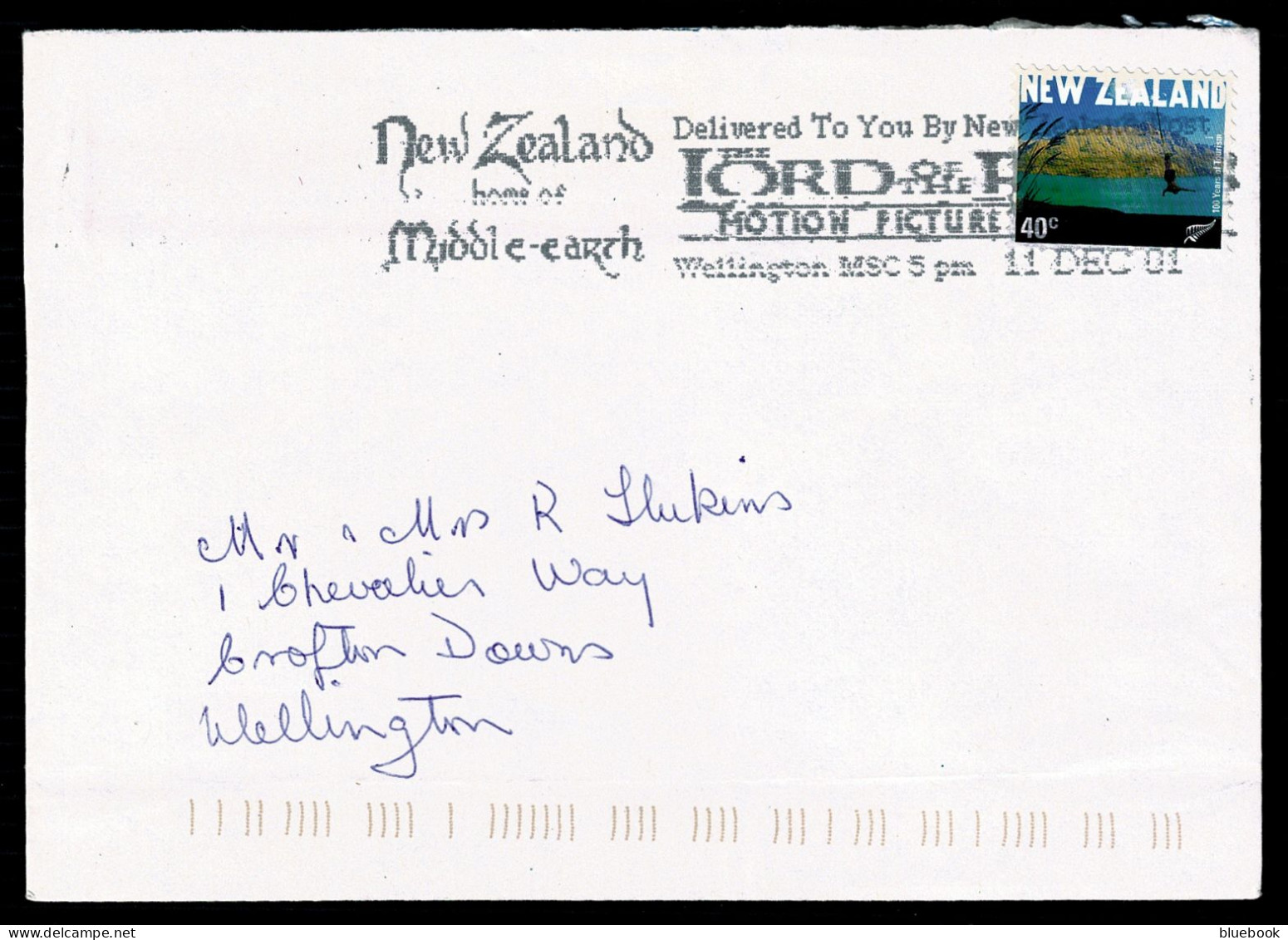 Ref 1632 - New Zealand - 2001 Cover With Good Lord Of The Rings Slogan Postmark - Briefe U. Dokumente